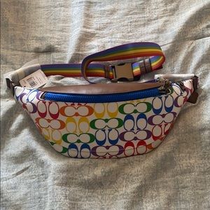 Rainbow coach belt bag